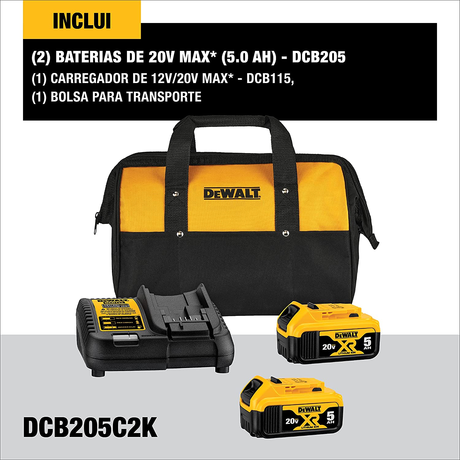 Kit Baterias Ah V Carregador Bolsa Dcb C K Dewalt Facilita