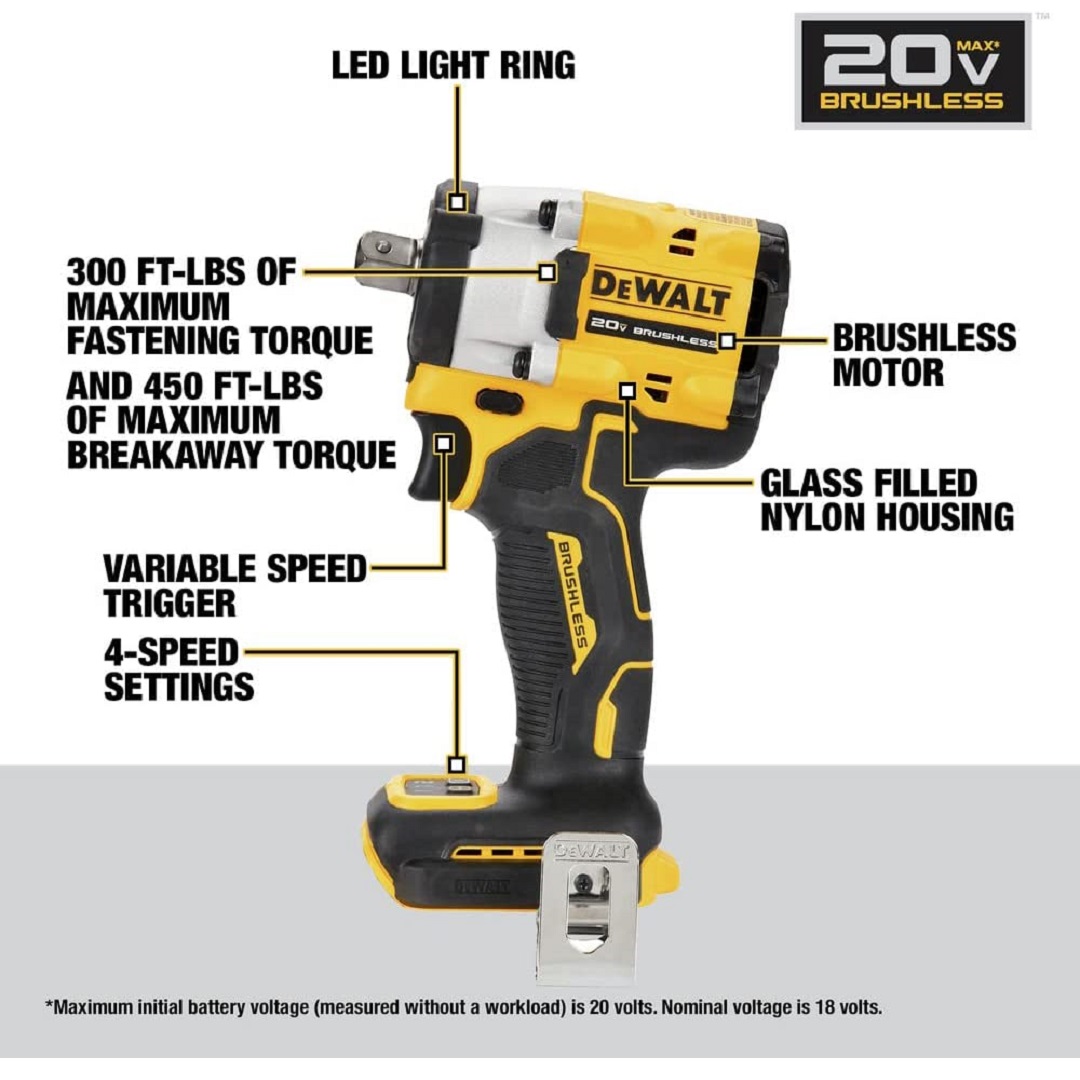 Chave Impacto A Bateria V Xr Brushless Atomic Dcf B Dewalt