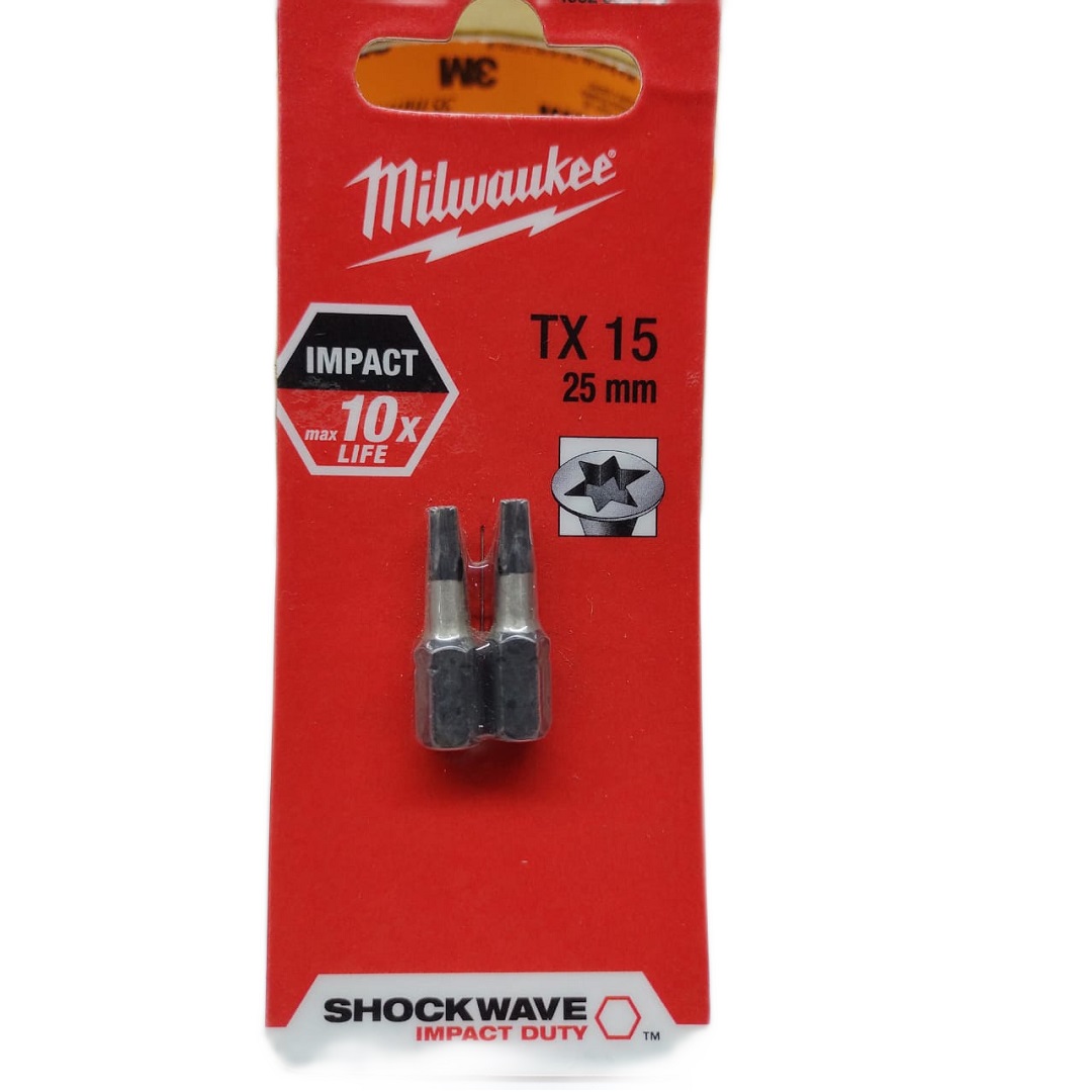 BIT TORX TX15 X 25MM COM 02 PEÇAS 4932 3524 40 MILWAUKEE