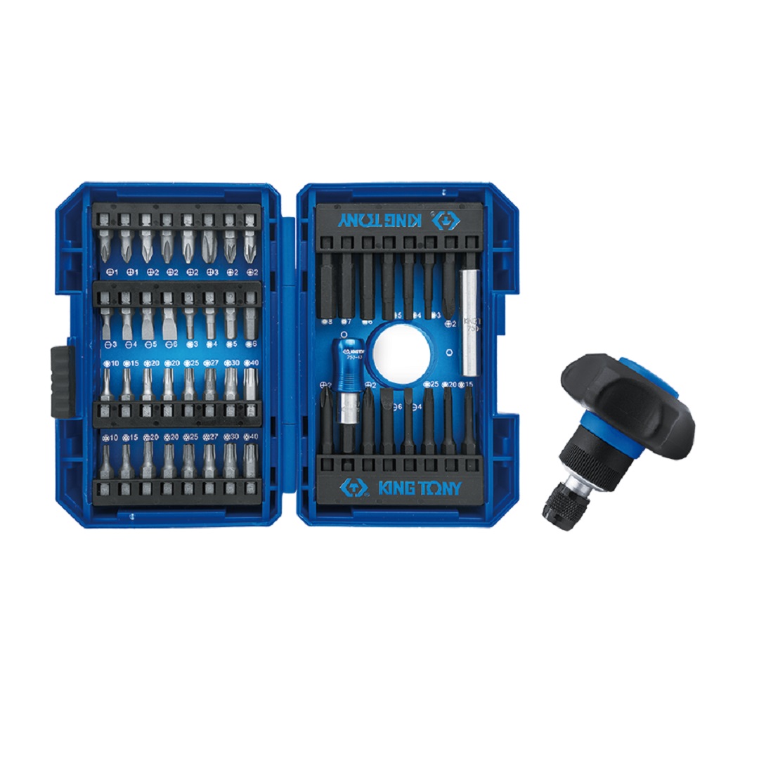 Jogo Adaptador Bits de 1/4" 49 pçs c/ Catraca de Mão 1048MR