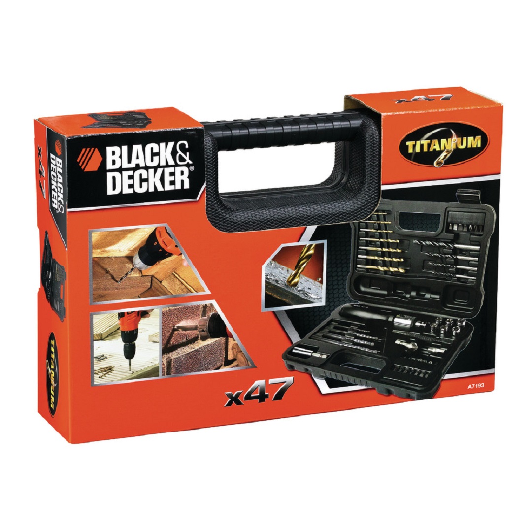 Kit Bits Para Furar Parafusar  com 47 Peças A7193 xj  Black+Decker