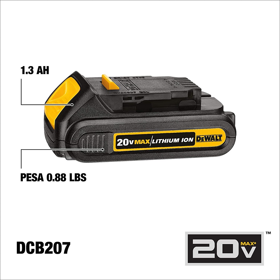 BATERIA MAX LI ION COMPACT 20V 1.3AH DCB207 B3 DEWALT Facilita