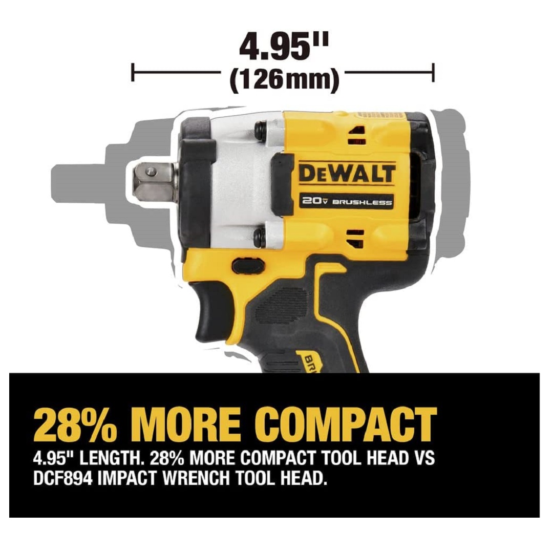 Chave Impacto 1/2 A Bateria 20v XR Brushless Atomic DCF922 B Dewalt