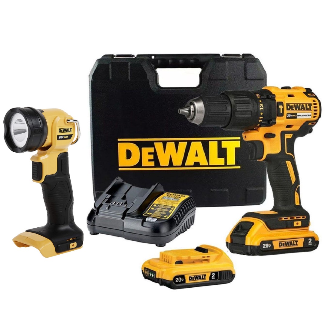 Kit Furadeira Paraf Impacto DCD7781 + Lanterna DCL040 Dewalt