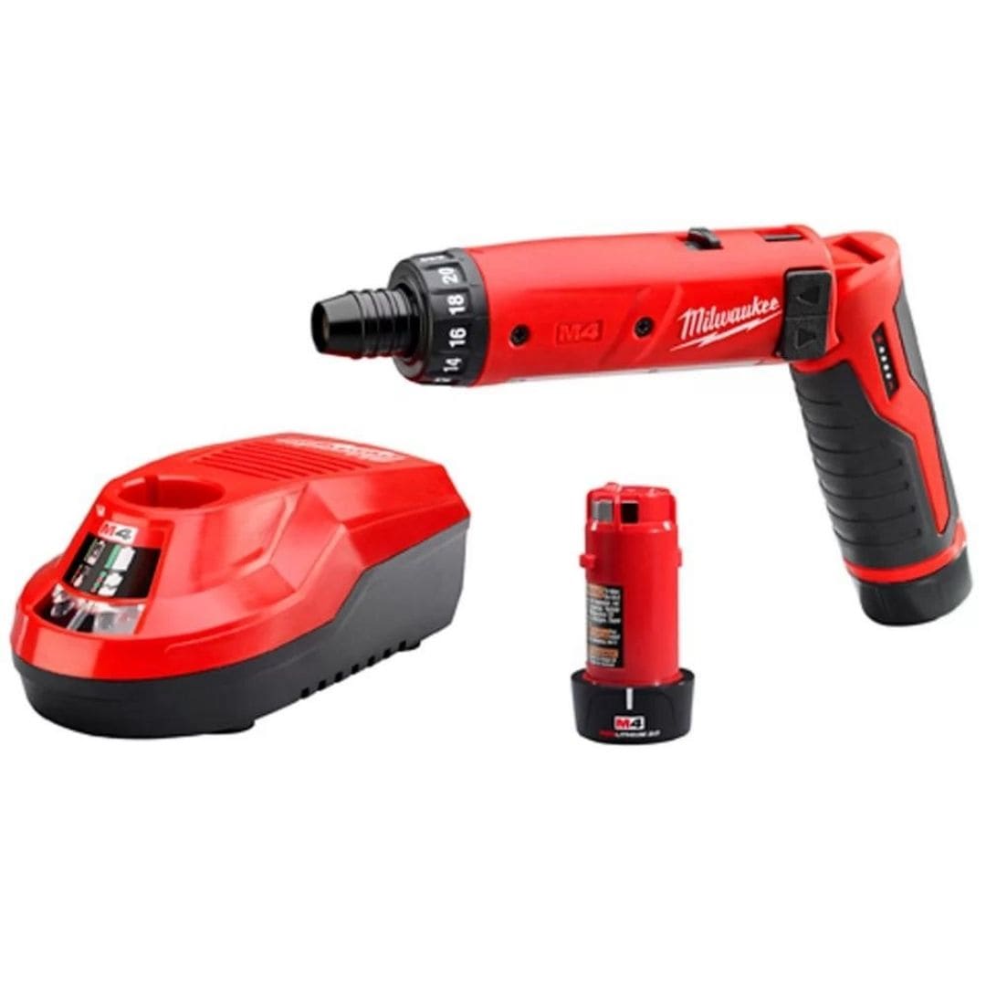 KIT PARAFUSADEIRA FURADEIRA 1/4" A BATERIA M4 2101-22 MILWAUKEE 