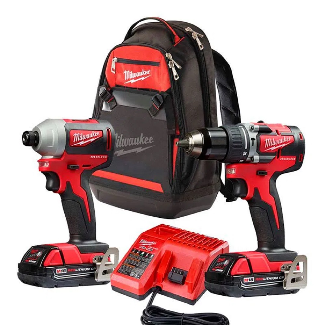 KIT PARAF/FURAD IMP. 1/2" + PARAF IMP.1/4" 18V BRUSHLESS + MOCHILA 2900-259CBP MILWAUKEE