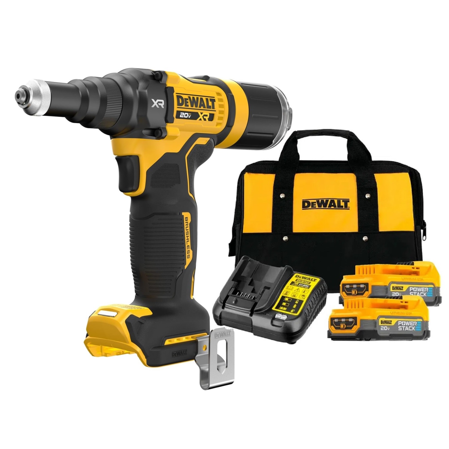 KIT REBITADOR À BATERIA 20V 3/16" BRUSHLESS DCF403B DEWALT