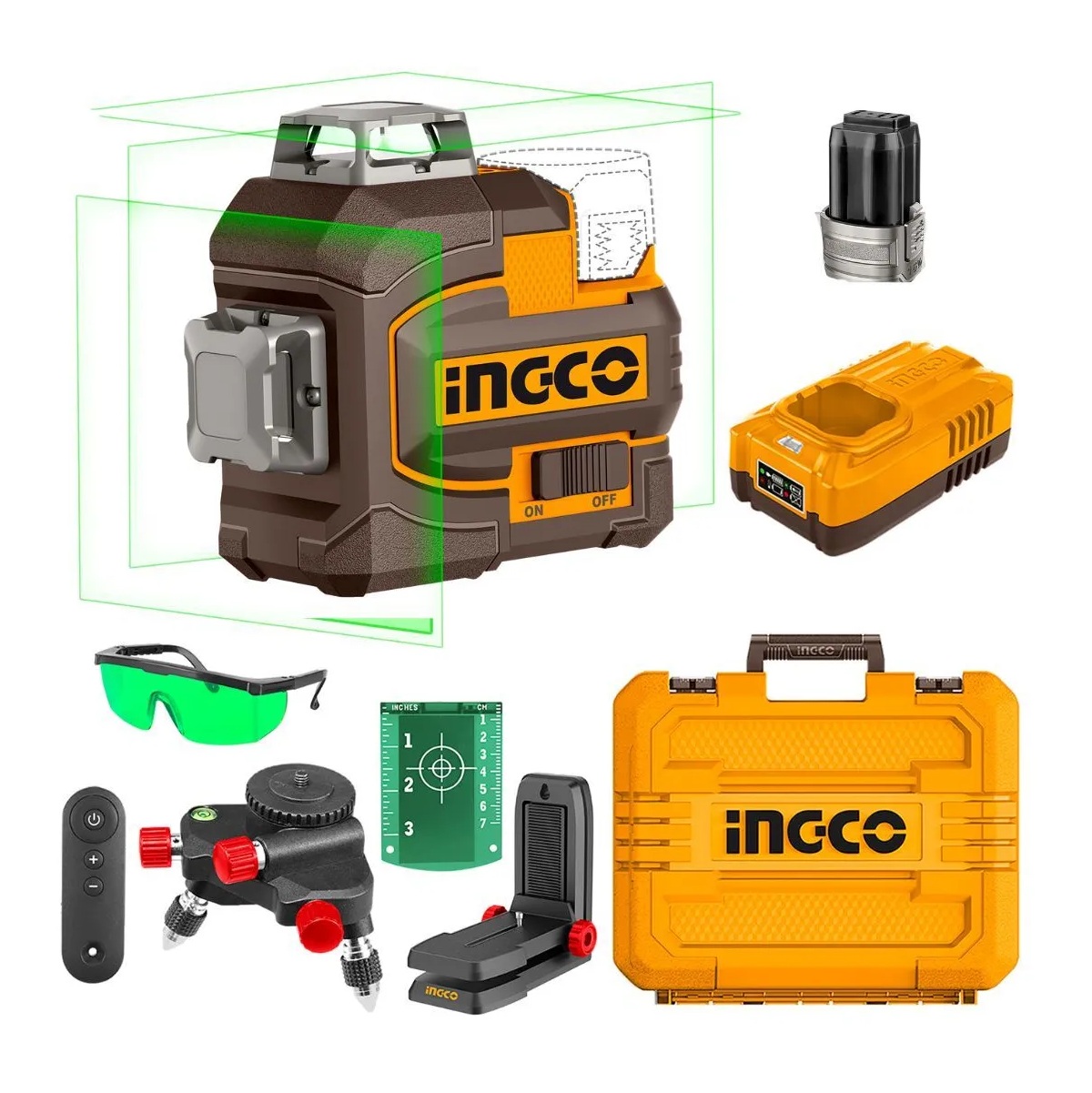 NIVEL A LASER A BATERIA 16V 12 LINHAS 35M HLL301201-9 INGCO 