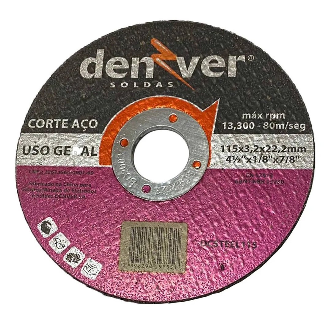 Disco Corte 9" 3,2mm Corte Aço Uso Geral 5pç 60250003 Denver