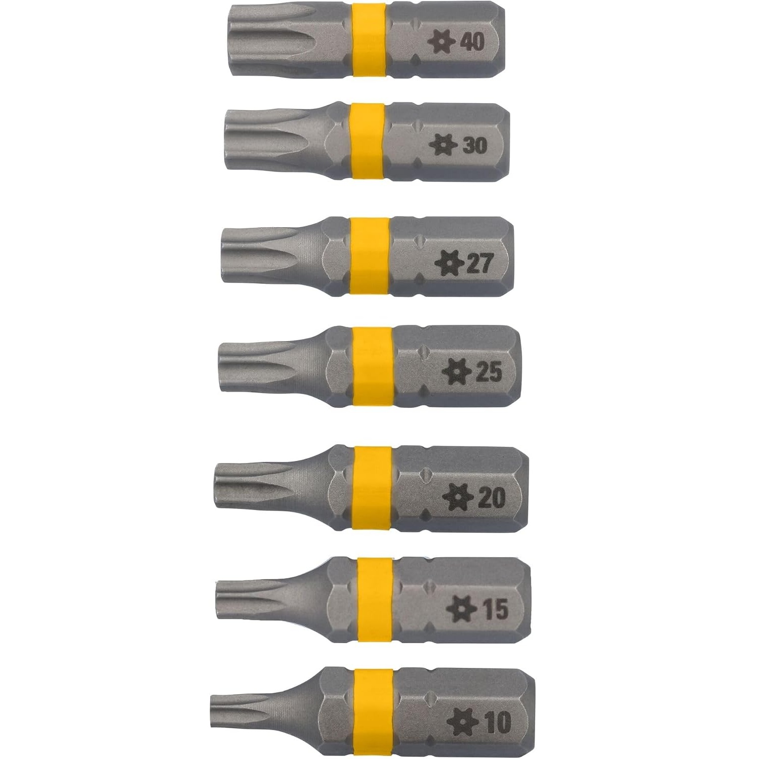 Jogo Bits Torx Furo Guia T10 a T40 7pçs Dewalt DWAF1TS-7H