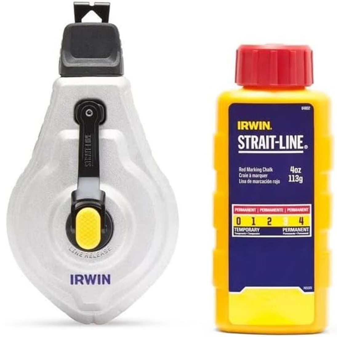 Jogo Carretel Linha Alumínio + Giz Vermelho Iwht48445rc Irwin 