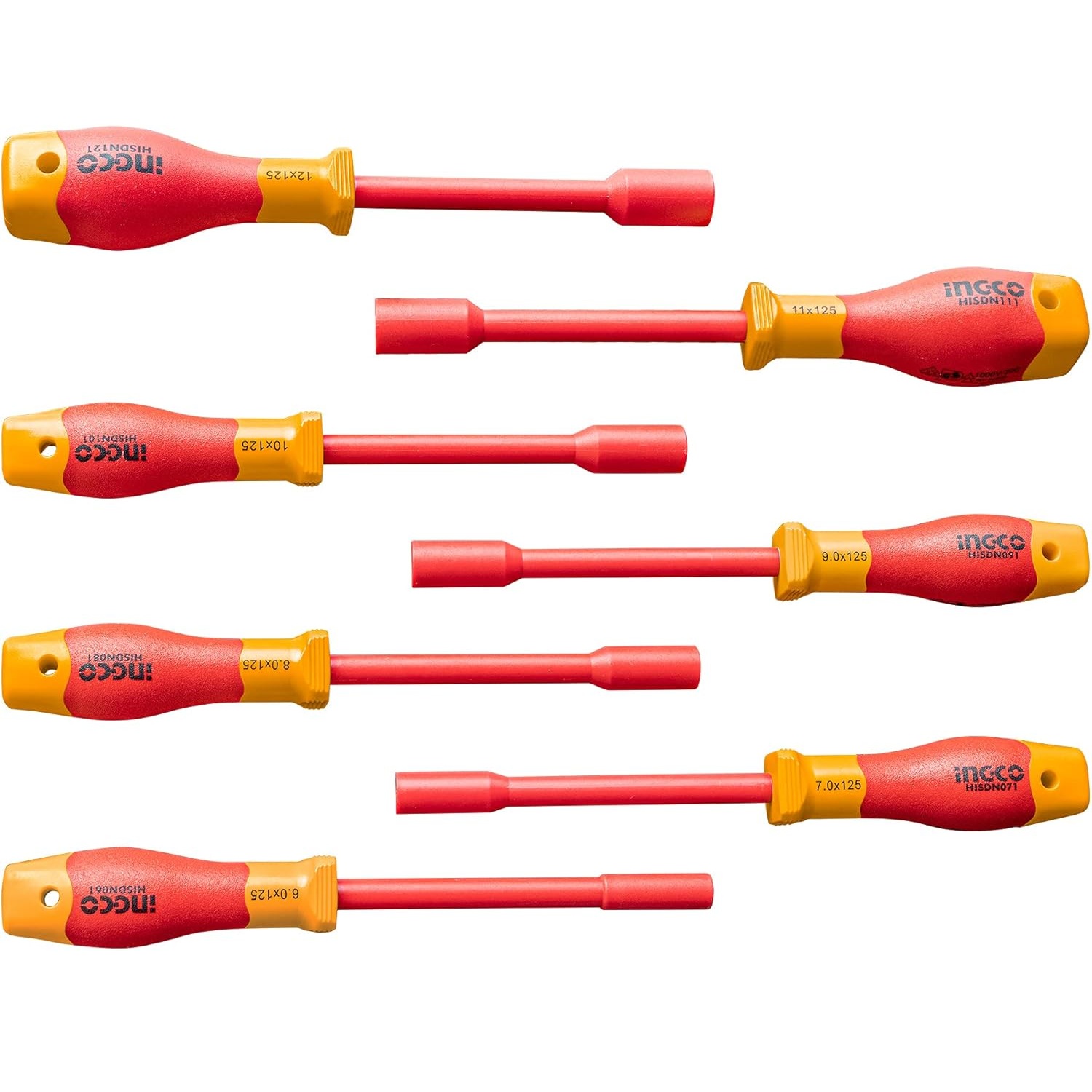 Jogo Chaves Canhão Isoladas 1000v VDE 6 a12 mm 7 Peças INGCO 