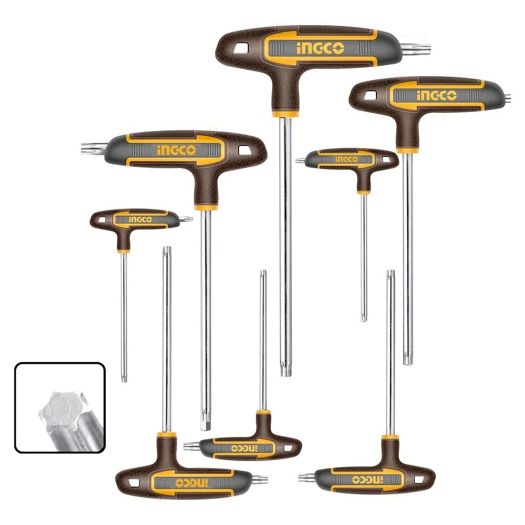 KIT CONJUNTO DE CHAVES TORX INGCO PUNHO T 8 PEÇAS HHKT80838