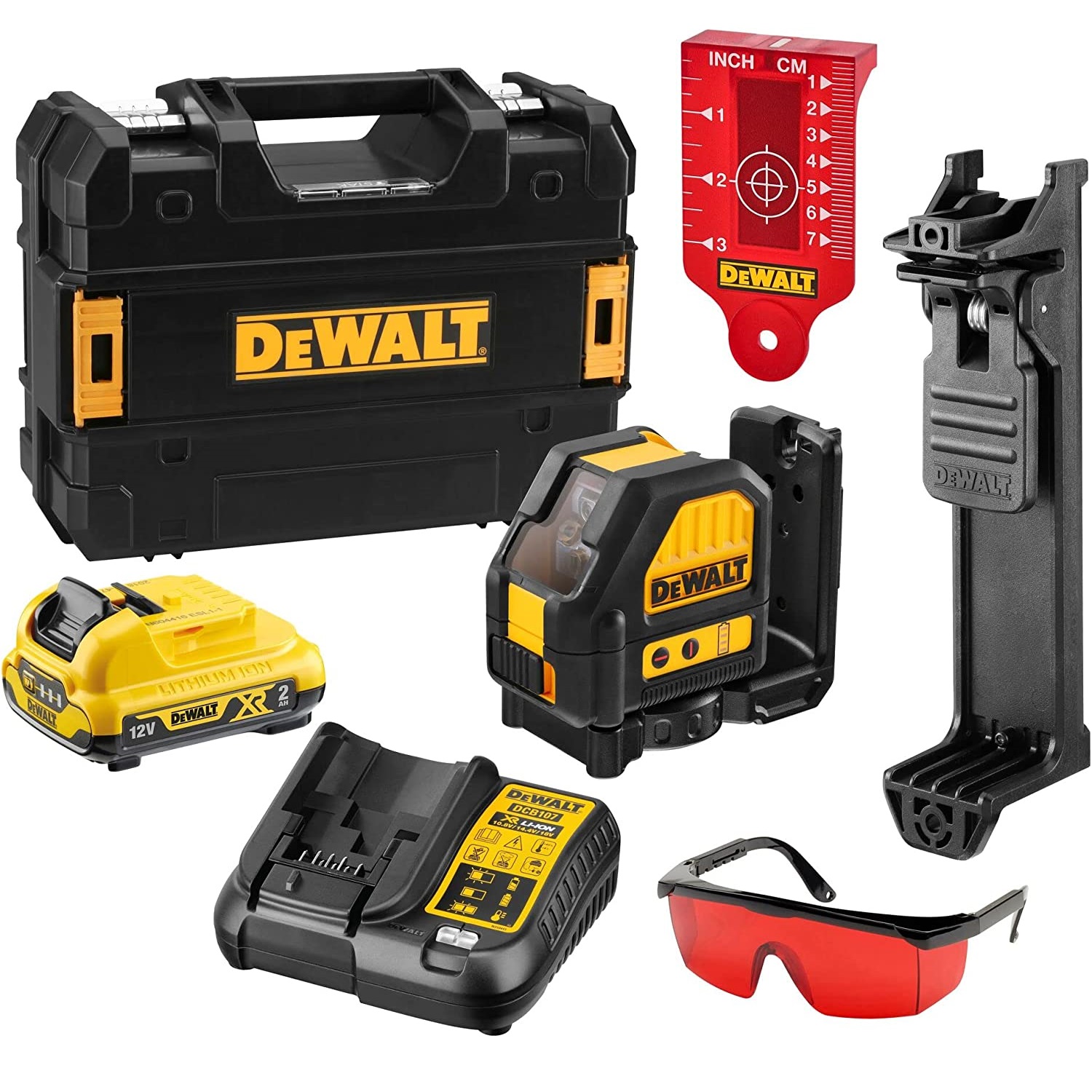 KIT NIVEL LASER A BATERIA 12V + ACESSORIOS DCE088NR DEWALT