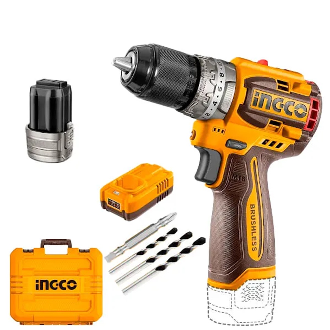 Kit Parafusadeira furadeira 1/2'' 16V Brushless Cidli16682-9 Ingco 