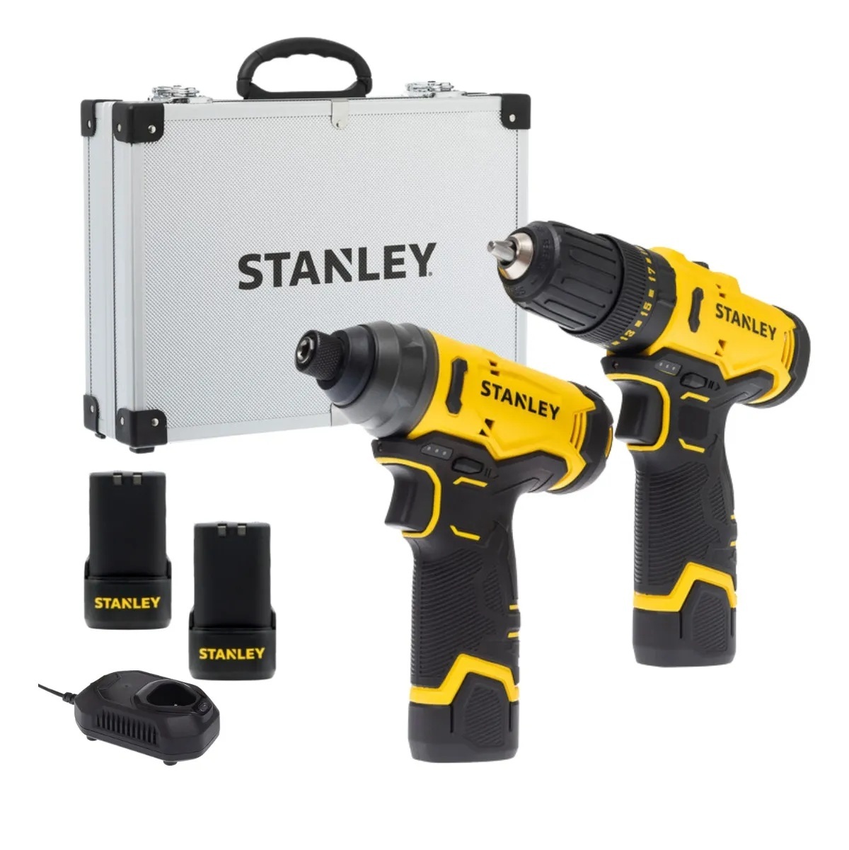 Kit Parafusadeira E Furadeira Impacto 12v Stanley SCHI10D2FK 
