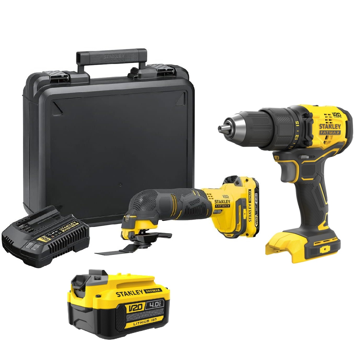 Kit Parafusadeira Furadeira e Multicortadora 20v STANLEY + BRINDE Bateria 4Ah 20V Stanley