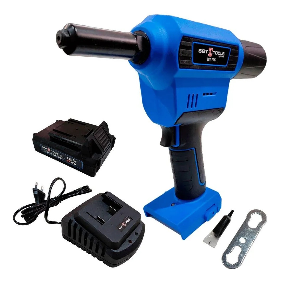 Kit Rebitador Profissional a Bateria 3/16" 18v 2ah SGT-7705 Sigma