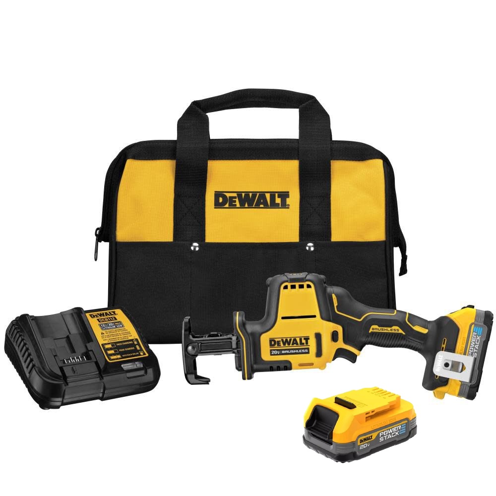 Kit Serra Sabre 20V Brushless DCS369 + 2 Bat Powerstack Dewalt