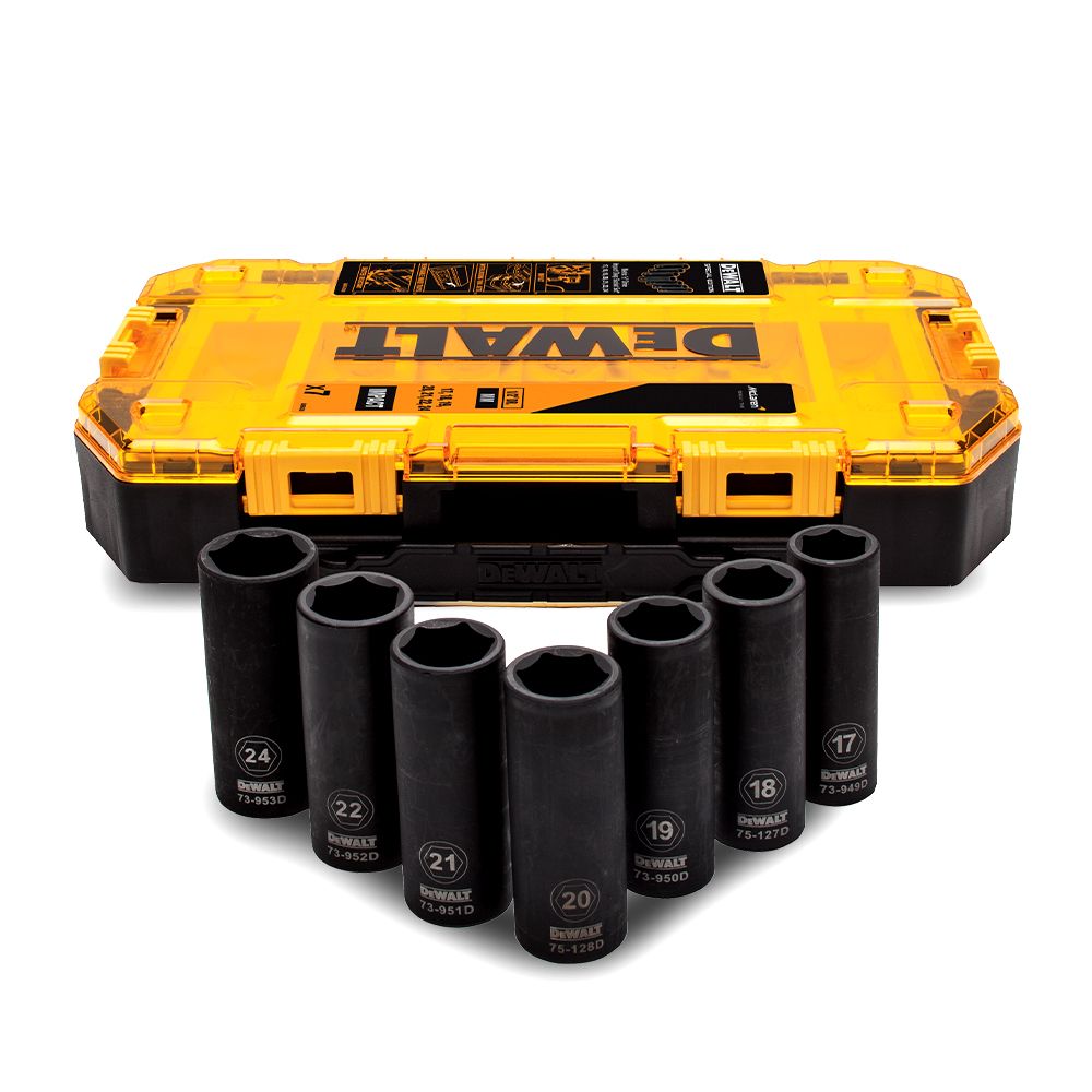 KIT SOQUETE DE IMPACTO 1/2" LONGO MCLAREN 7 PÇS DT70905-QZ DEWALT