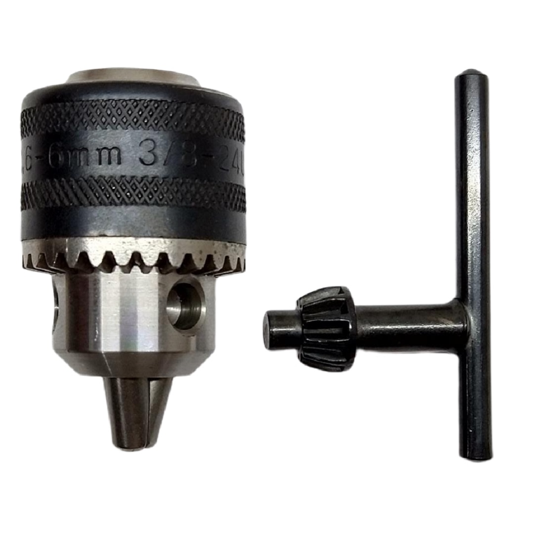 Mandril Para Furadeira 3/8" 10mm 6L Com Chave de Aperto 9721 HEMON