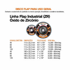 Kit 10 Disco Flap Grão 40 4.1/2 Industrial 60250011 Denver