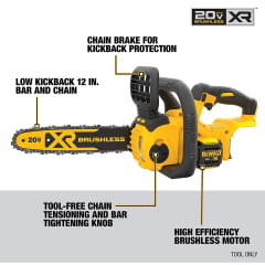 Kit Motosserra elétrica bateria 20V Brushless DCCS620 DeWalt