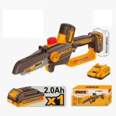 SERRA PODADORA INGCO 5" A BATERIA 20V LINHA P20S COM 1 BATERIA 2.0Ah E CARREGADOR GSLI20561-9