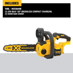 Motosserra elétrica bateria 20V Brushless DCCS620 B DeWalt