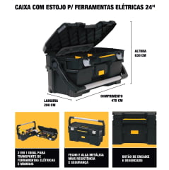 BAU CAIXA P/ FERRAMENTAS COM ESTOJO 2 EM 1 DWST24070 DEWALT