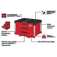 Caixa de Ferramentas 3 Gavetas PACKOUT 48-22-8443 Milwaukee