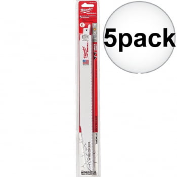 KIT LÂMINA SERRA SABRE 12" MULTIMATERIAL 5 PEÇAS 48-00-5711 MILWAUKEE