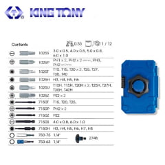 Jogo Adaptador Bits de 1/4" 49 pçs c/ Catraca de Mão 1048MR