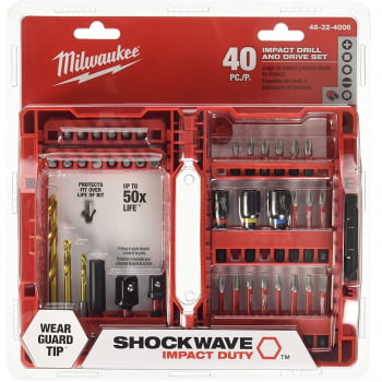 JOGO BITS DE IMPACTO SHOCKWAVE COM 40 PEÇAS 48-32-4006 MILWAUKEE