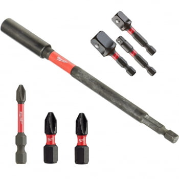 Kit Extensor + Pontas Bits + Adaptador Soquete 1/4 Milwaukee