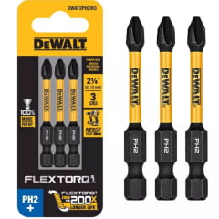 KIT PONTAS BIT PHILIPS PH1 PH2 PH3 FLEXTORQ 09 PEÇAS DEWALT