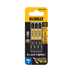 KIT PONTAS BIT PHILIPS PH1 PH2 PH3 FLEXTORQ 09 PEÇAS DEWALT