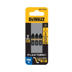 KIT PONTAS BIT PHILIPS PH2 FLEXTORQ 07 PEÇAS DEWALT