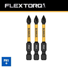 PONTA BIT PHILIPS PH1 57MM C/03 FLEXTORQ DWAF2PH1IR3 DEWALT 