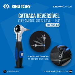 CHAVE CATRACA GIRATORIA REVERSIVEL 1/4'' 2752-45G KING TONY