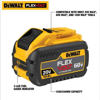 Bateria De Lítio 20v/60v Max 12Ah Flexvolt DCB612 B3 DEWALT