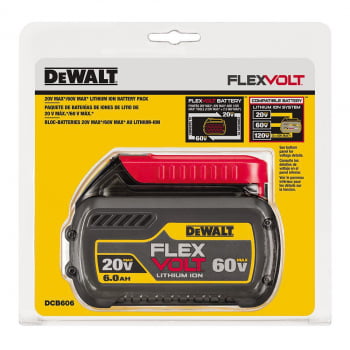 Bateria De Lítio 20V 60V Max 6.0ah Flexvolt DCB606 B3 DEWALT