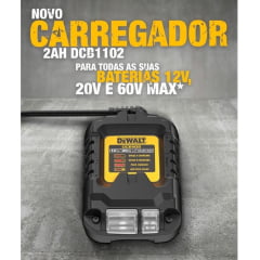 CARREGADOR 12V 20V LI-ION 2AH BIVOLT DCB1102-BR DEWALT