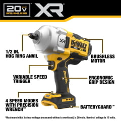 Chave de Impacto 1/2" 20V XR Brushless Alto Torque DCF961 DEWALT