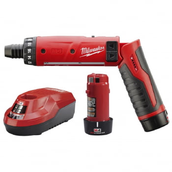 KIT PARAFUSADEIRA FURADEIRA 1/4" A BATERIA M4 2101-22 MILWAUKEE 