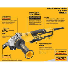 Esmerilhadeira 4.1/2 e 5 1700w Brushless 220v Dwe4324 Dewalt