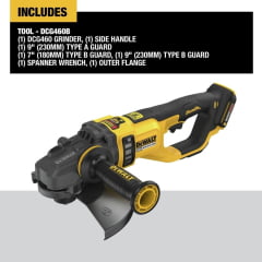 Esmerilhadeira 7 9 pol 60V FLEXVOLT Brushless DCG460B DEWALT