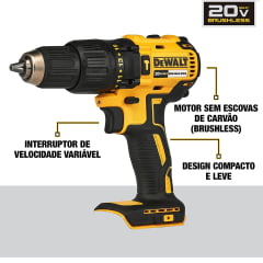 Furadeira Parafusadeira Impacto 1/2" 20v Dcd7781 B  Dewalt