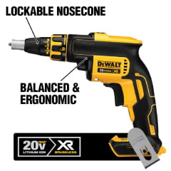 Parafusadeira 1/4" Drywall à bateria 20V 30Nm Brushless DCF620 B DEWALT