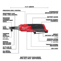 Kit Chave Catraca 3/8" motor FUEL a Bateria 12V 2567-20 Milwaukee